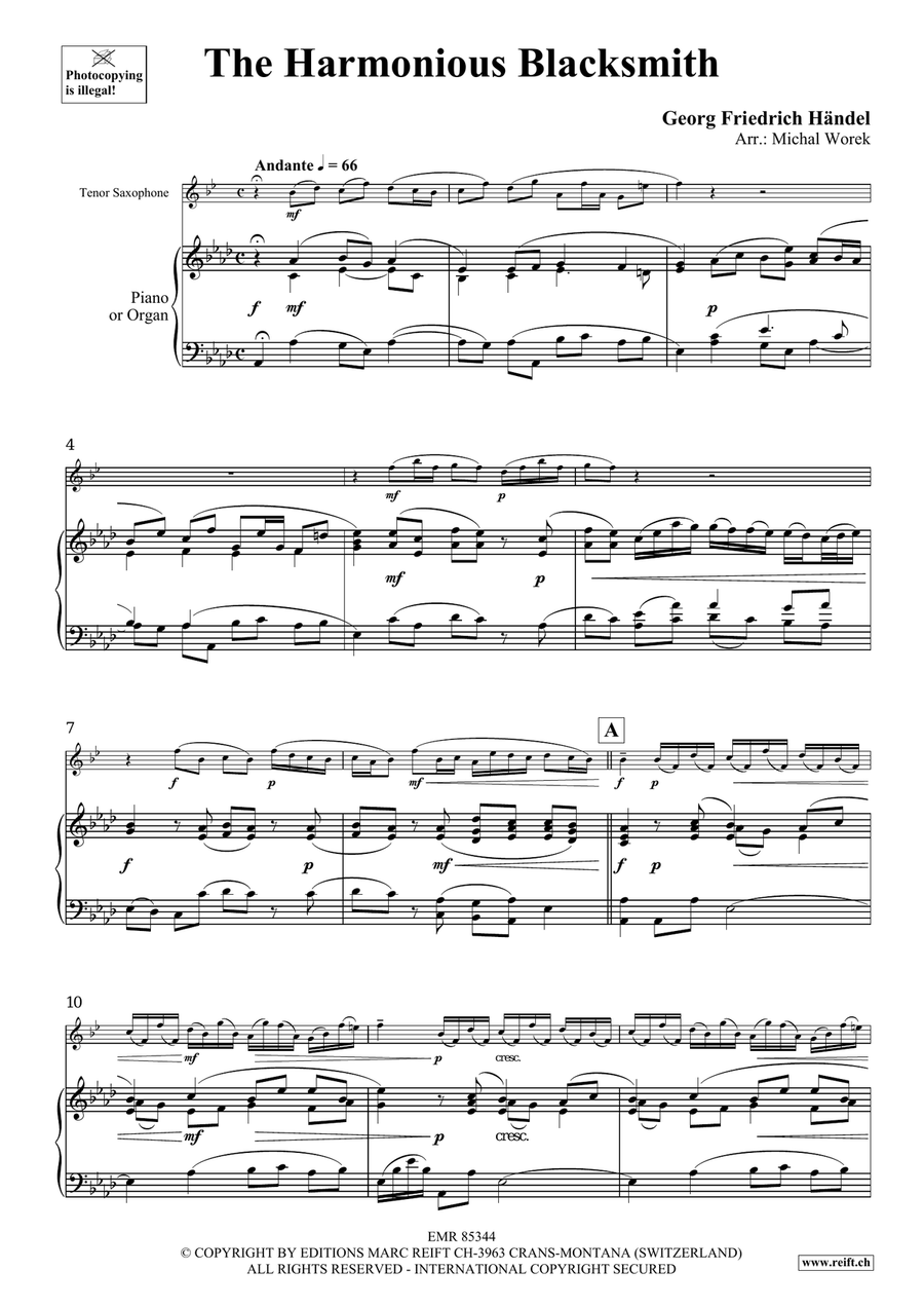 The Harmonious Blacksmith Tenor Saxophone scores gallery preview page 4