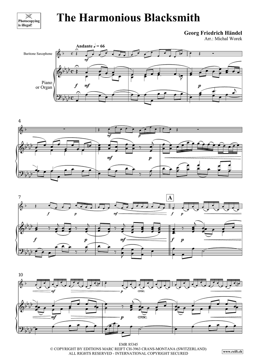 The Harmonious Blacksmith Baritone Saxophone scores gallery preview page 4