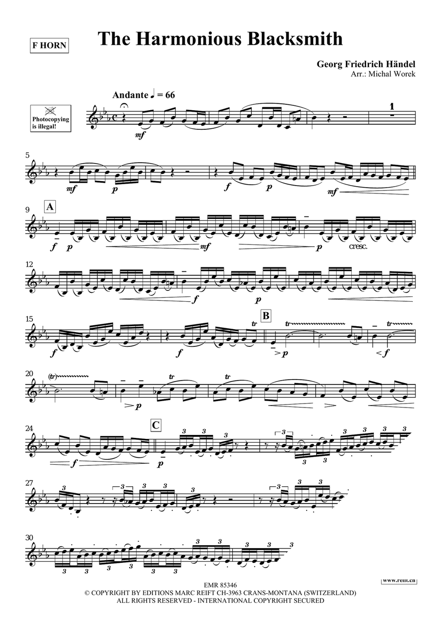 The Harmonious Blacksmith Horn scores gallery preview page 3