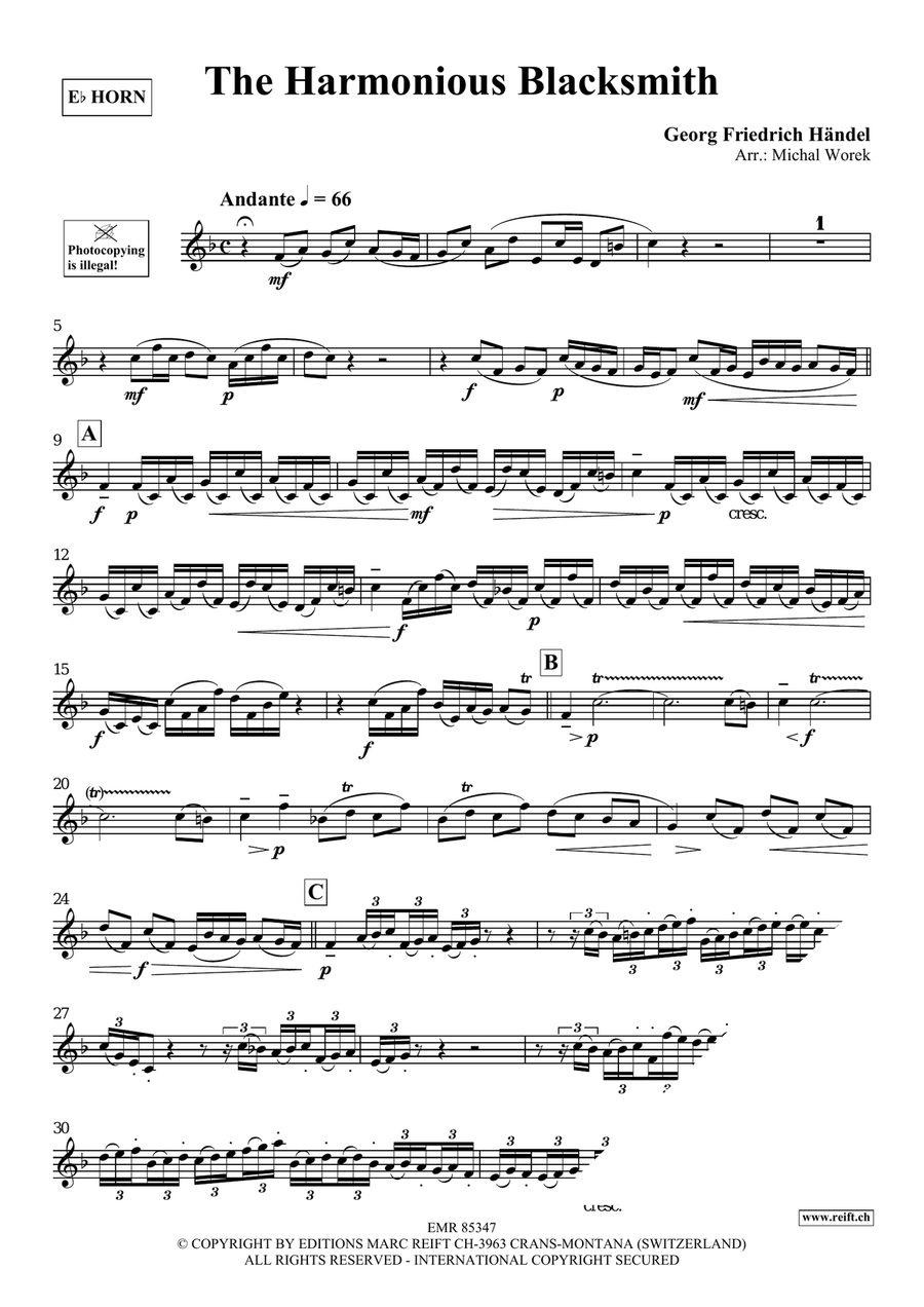 The Harmonious Blacksmith Horn scores gallery preview page 3