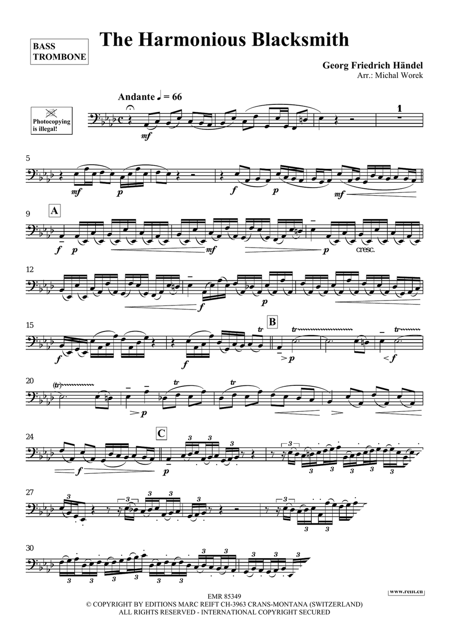 The Harmonious Blacksmith Trombone scores gallery preview page 3