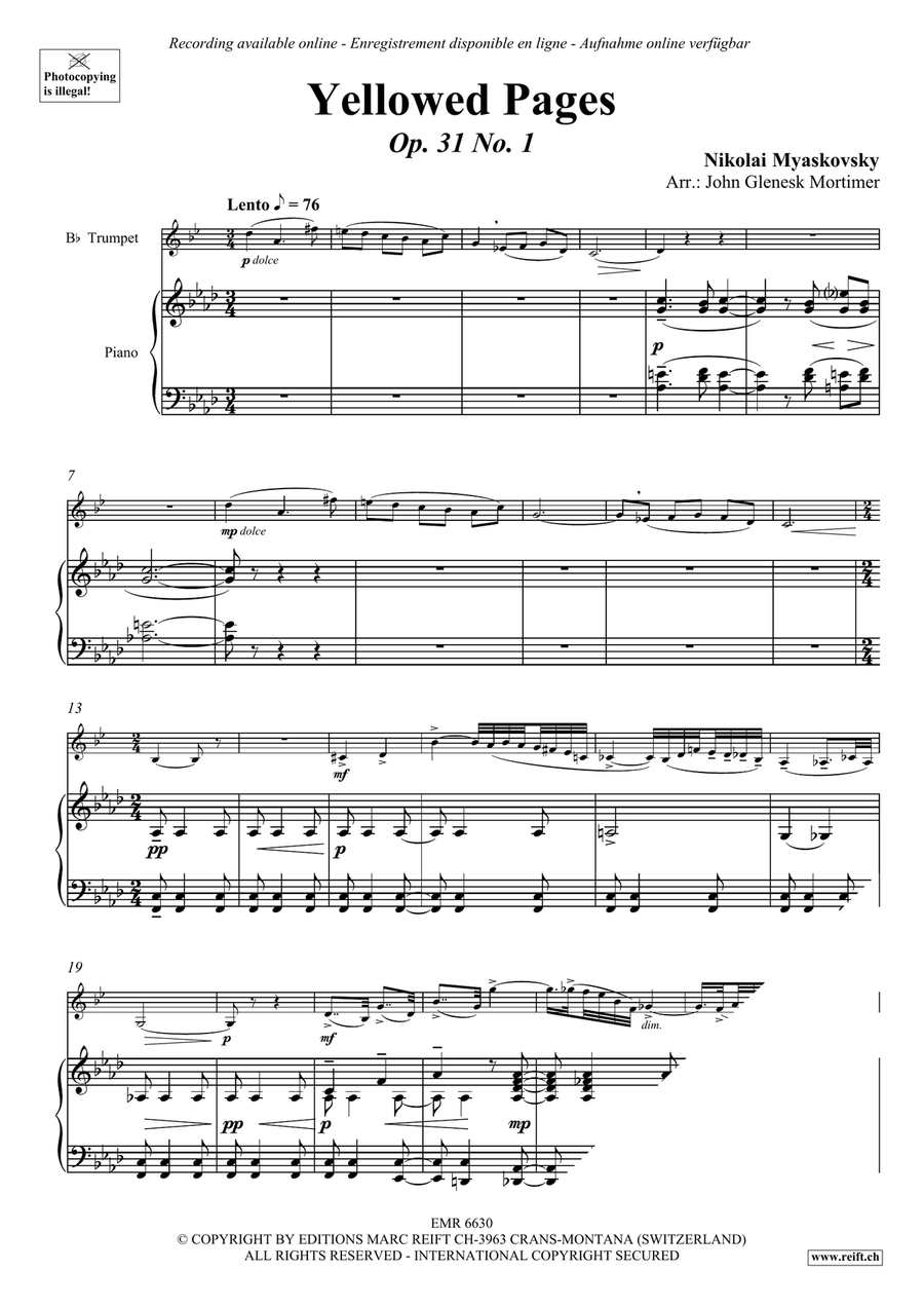 Yellowed Pages Yellowed Pages Trumpet Solo scores gallery preview page 3