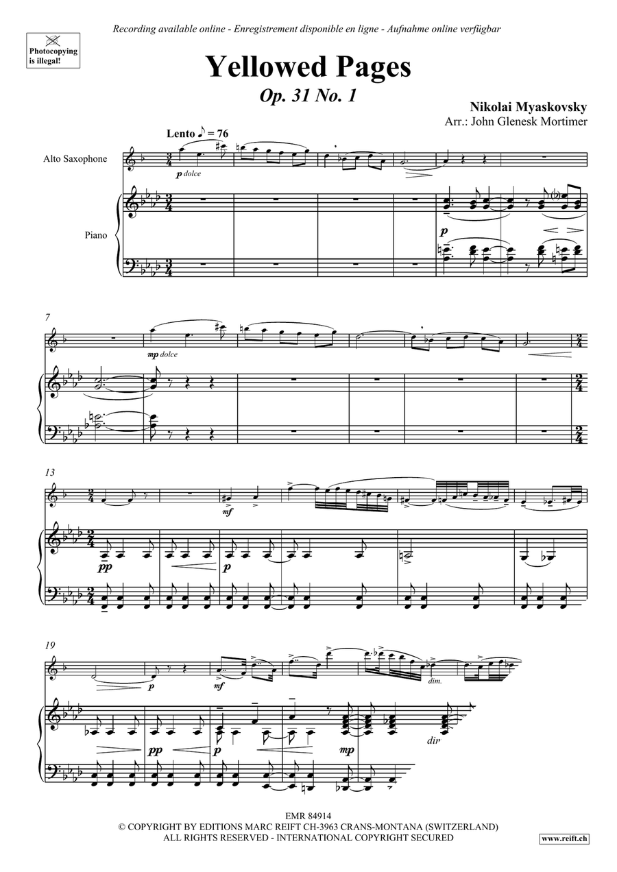 Yellowed Pages Yellowed Pages Alto Saxophone scores gallery preview page 3