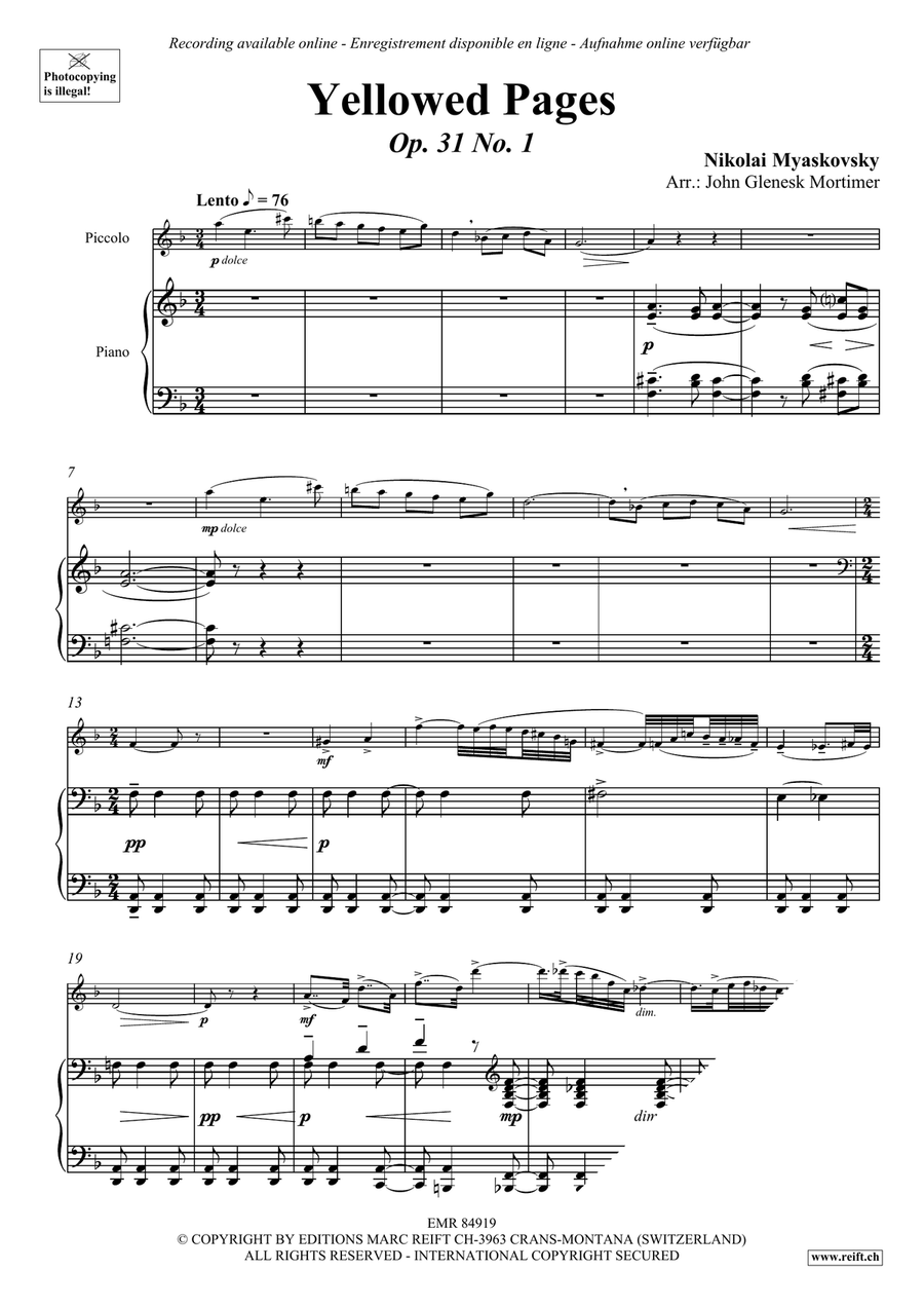Yellowed Pages Yellowed Pages Piccolo scores gallery preview page 3