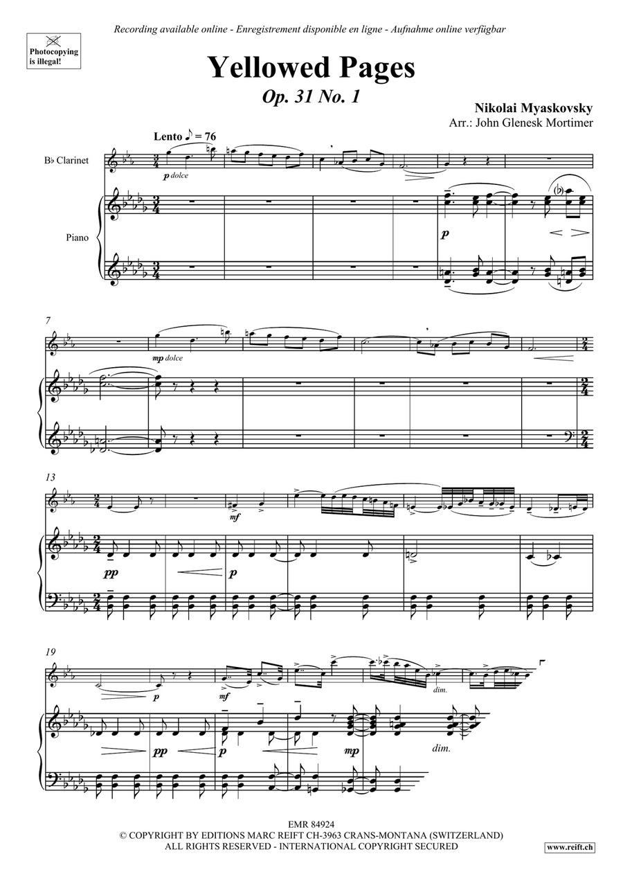 Yellowed Pages Yellowed Pages Clarinet Solo scores gallery preview page 3
