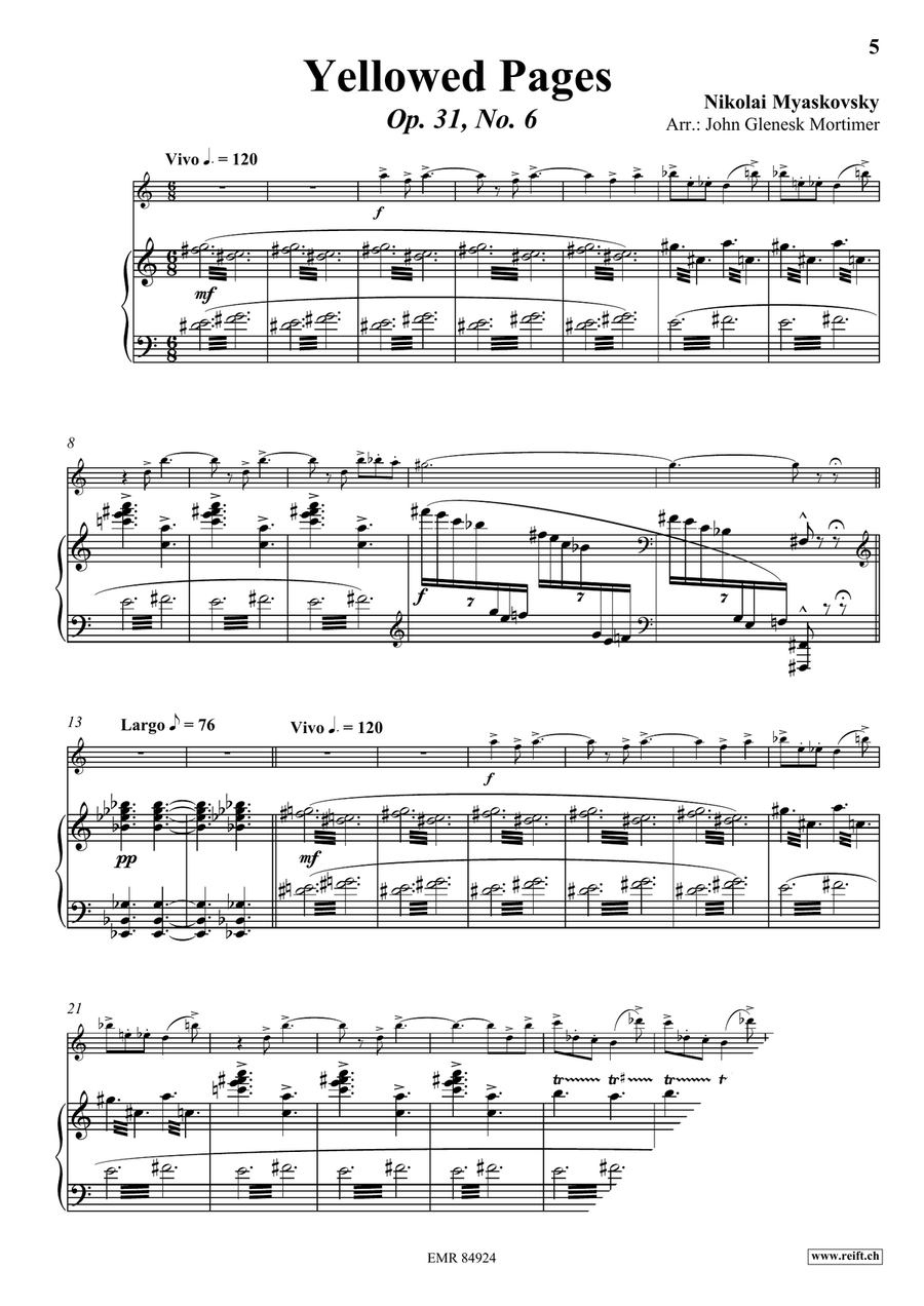 Yellowed Pages Yellowed Pages Clarinet Solo scores gallery preview page 4