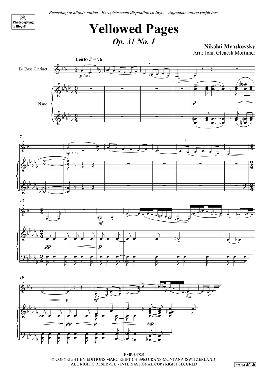Yellowed Pages Yellowed Pages Bass Clarinet scores gallery preview page 3