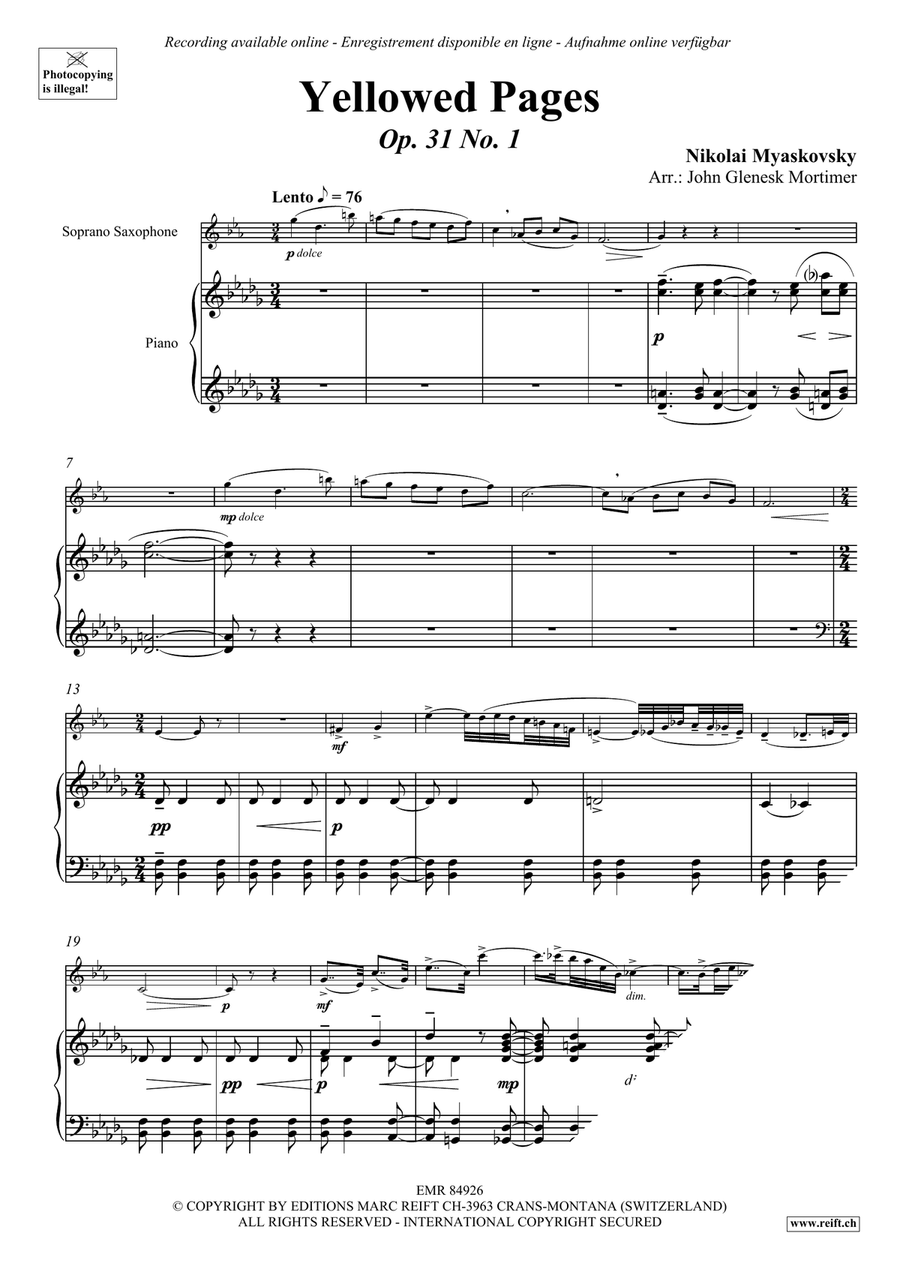 Yellowed Pages Yellowed Pages Soprano Saxophone scores gallery preview page 3