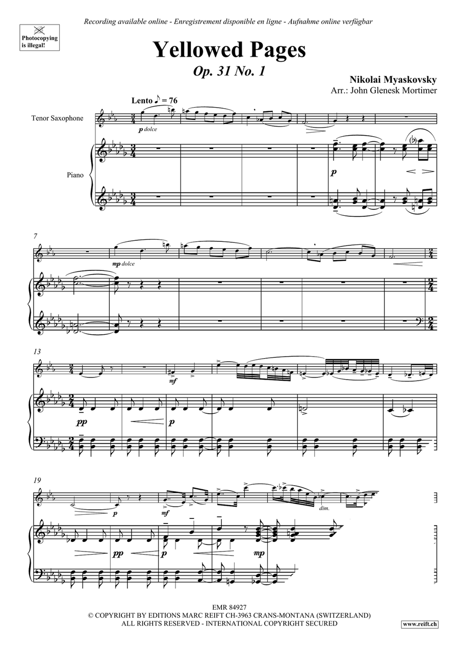 Yellowed Pages Yellowed Pages Tenor Saxophone scores gallery preview page 3