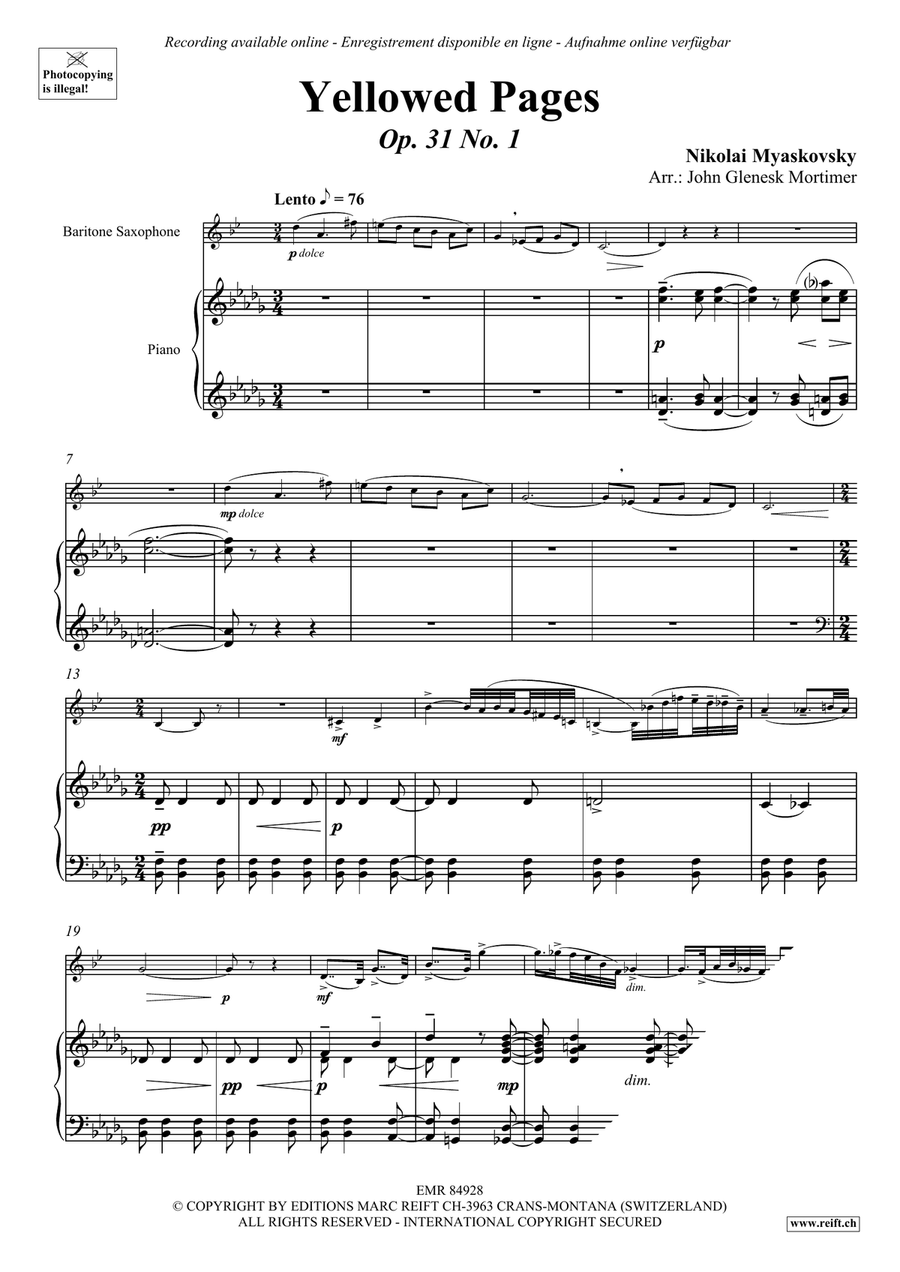 Yellowed Pages Yellowed Pages Baritone Saxophone scores gallery preview page 3