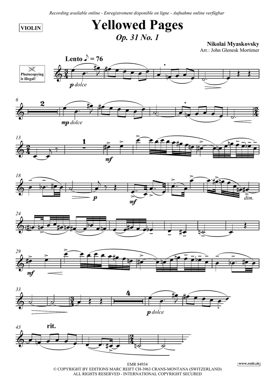 Yellowed Pages Yellowed Pages Violin Solo scores gallery preview page 3