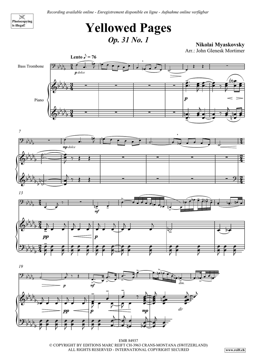 Yellowed Pages Yellowed Pages Bass Trombone scores gallery preview page 3