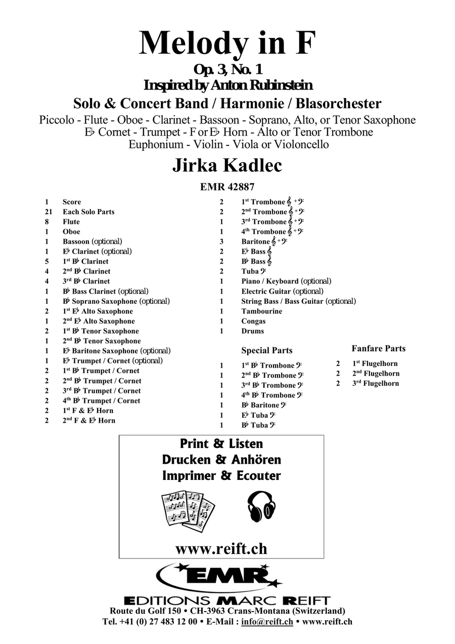 Melody in F Melody in F Concert Band scores gallery preview page 2