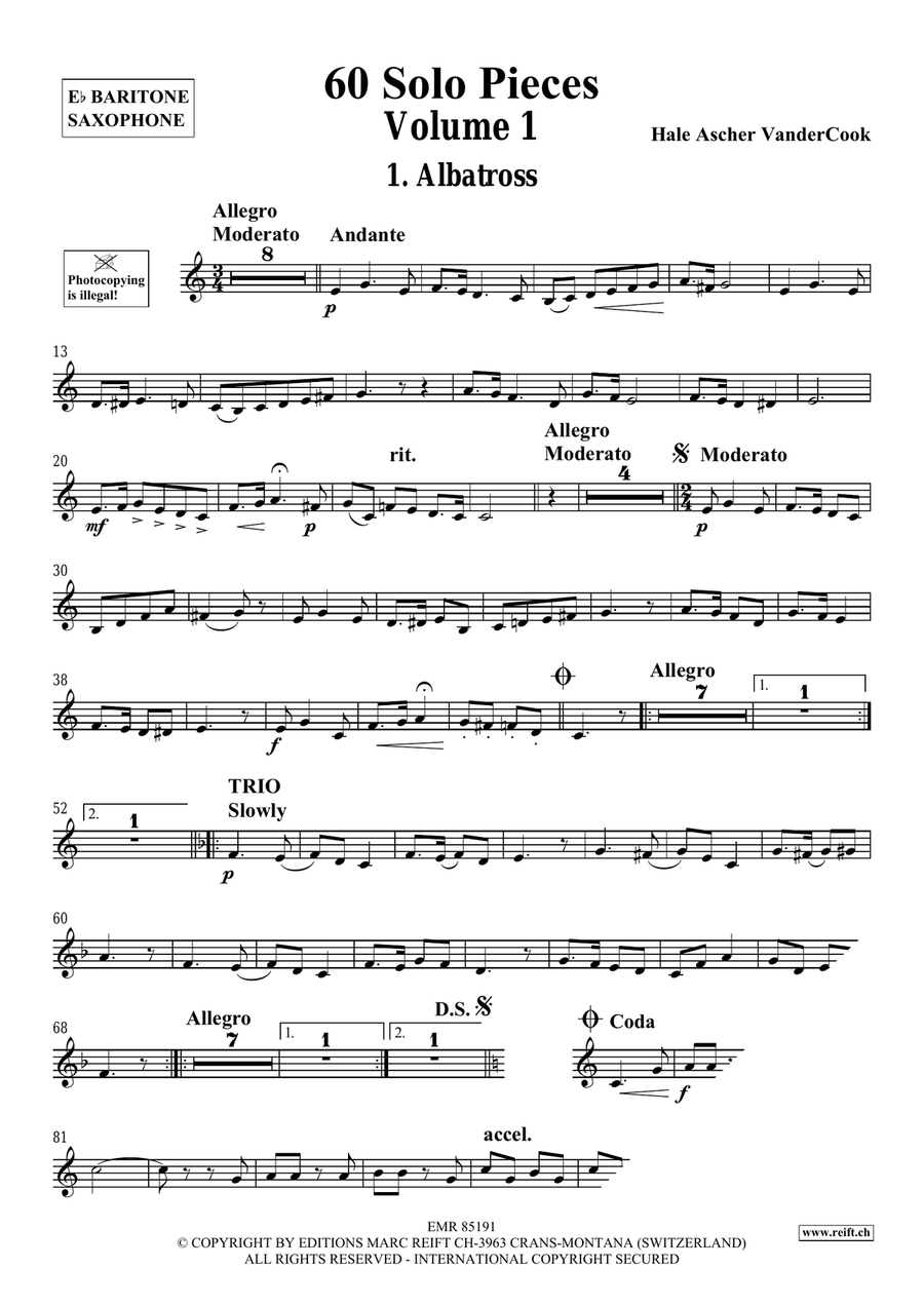 60 Solo Pieces Volume 1 60 Solo Pieces Volume 1 Baritone Saxophone scores gallery preview page 4