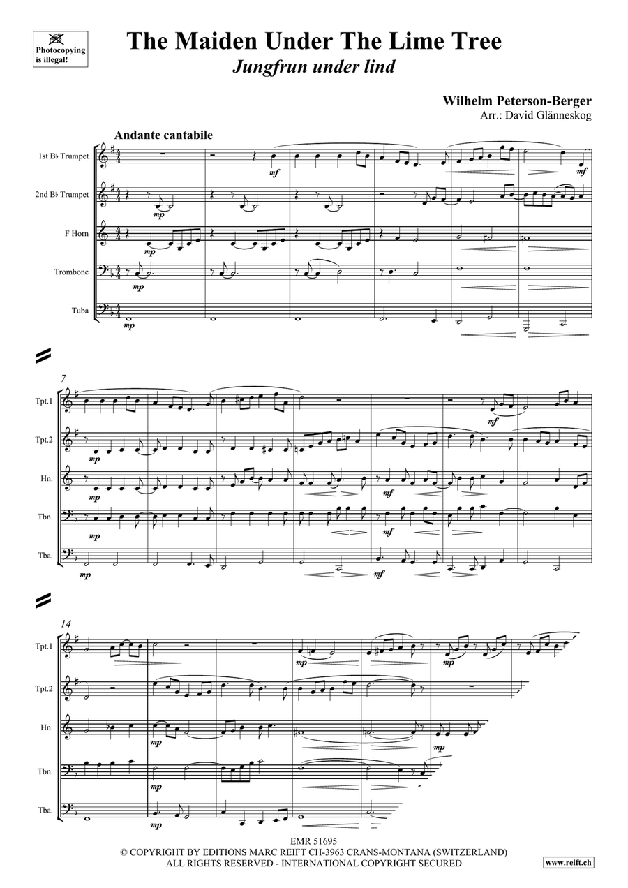 The Maiden Under The Lime Tree Brass Quintet scores gallery preview page 4