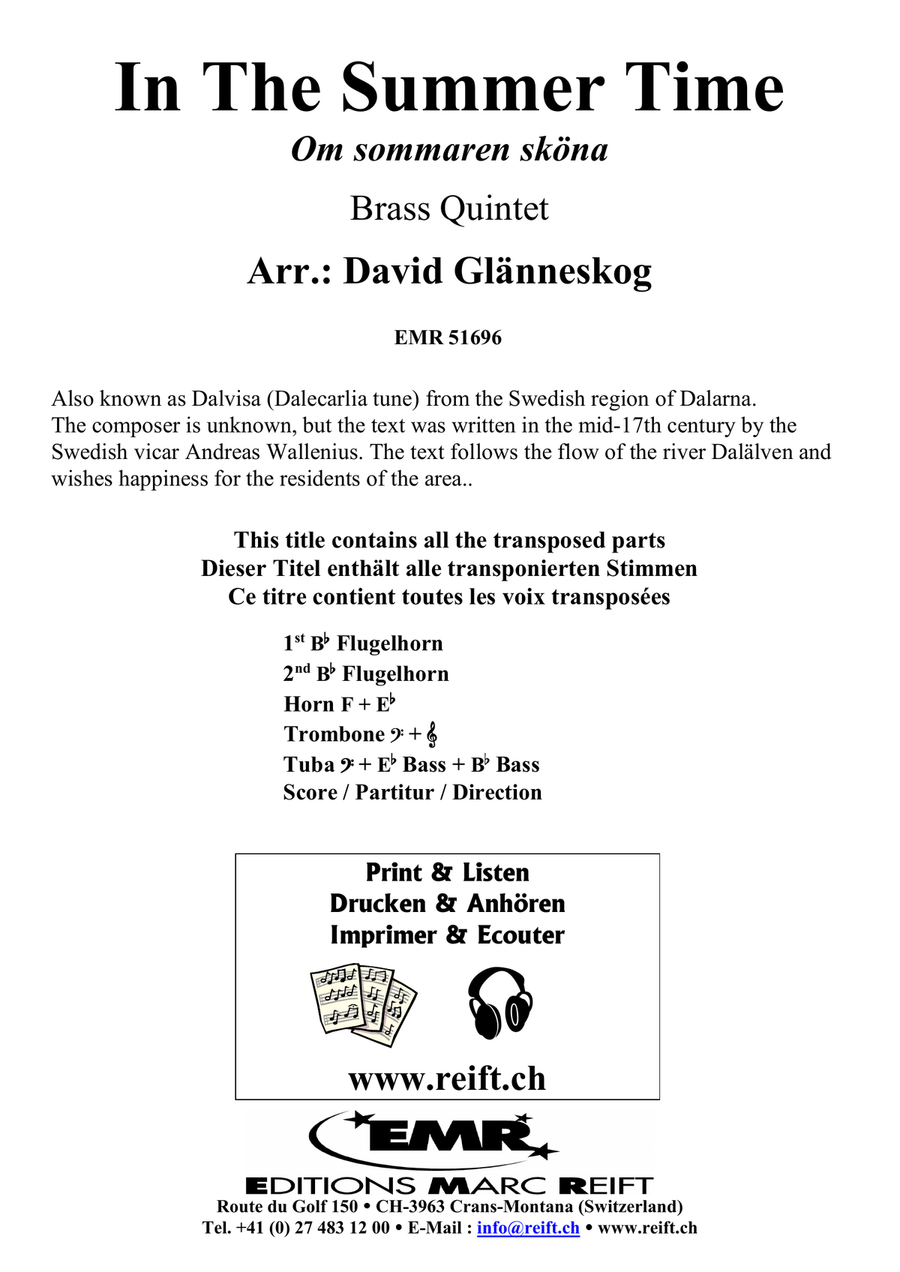 In The Summer Time In The Summer Time Brass Quintet scores gallery preview page 2
