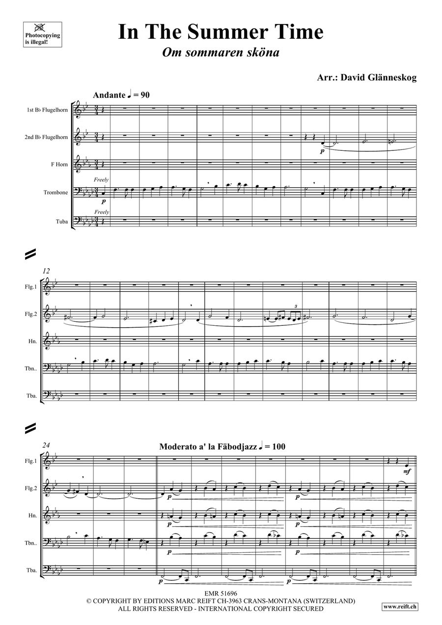 In The Summer Time In The Summer Time Brass Quintet scores gallery preview page 4