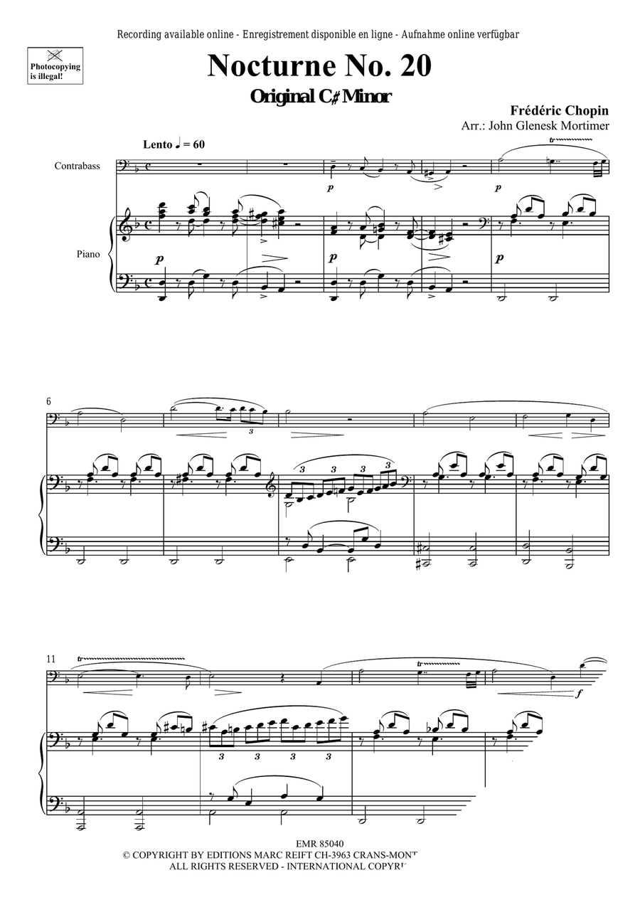 Nocturne No. 20 Nocturne No. 20 Double Bass scores gallery preview page 3