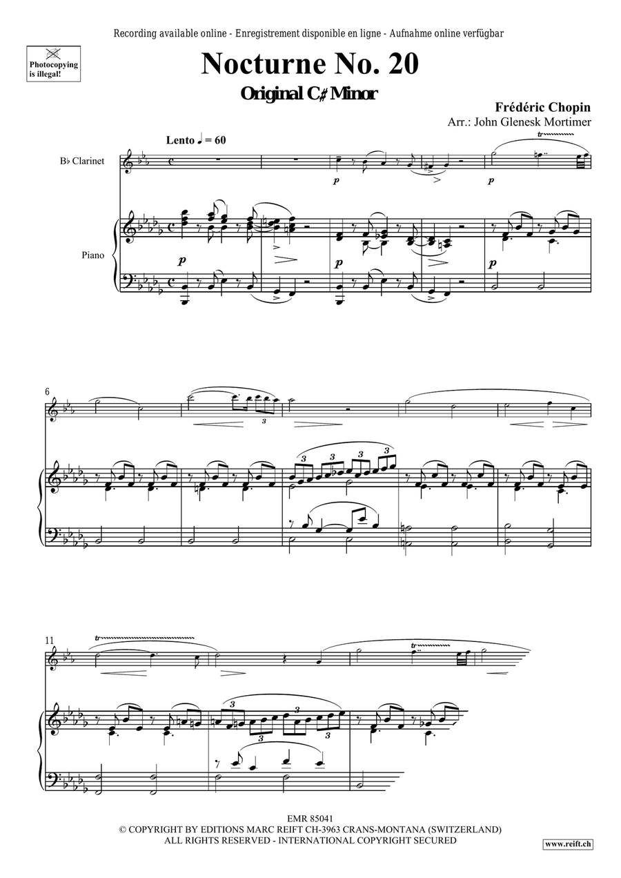 Nocturne No. 20 Nocturne No. 20 Clarinet Solo scores gallery preview page 3