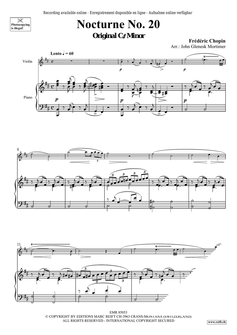 Nocturne No. 20 Nocturne No. 20 Violin Solo scores gallery preview page 3