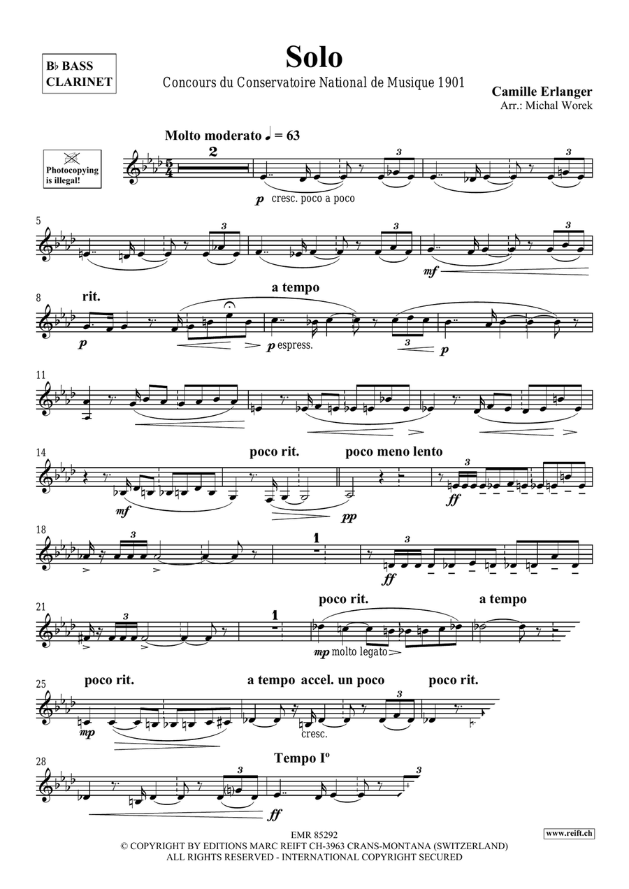 Solo Solo Bass Clarinet scores gallery preview page 3