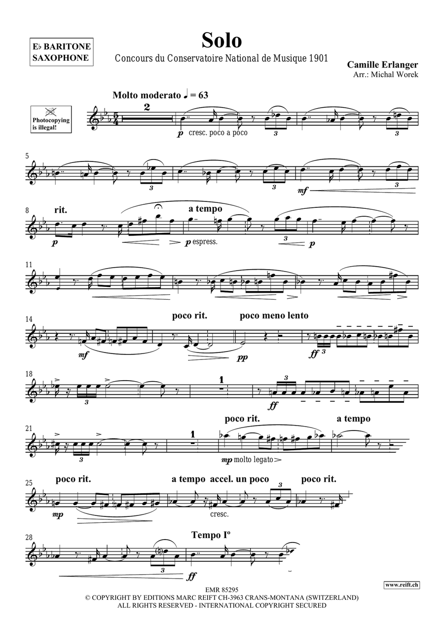Solo Solo Baritone Saxophone scores gallery preview page 3