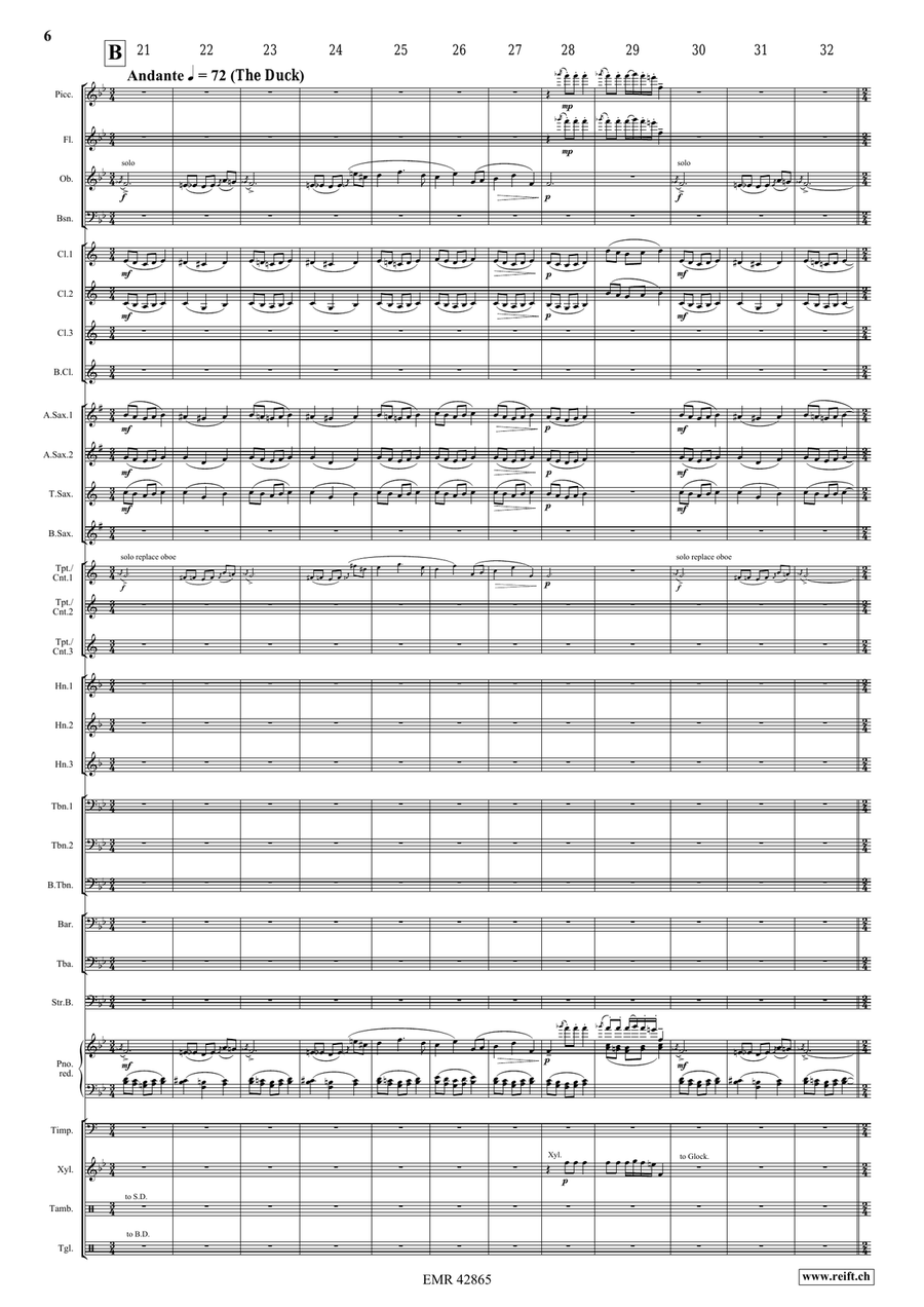 Highlights from Peter and the Wolf Concert Band scores gallery preview page 6