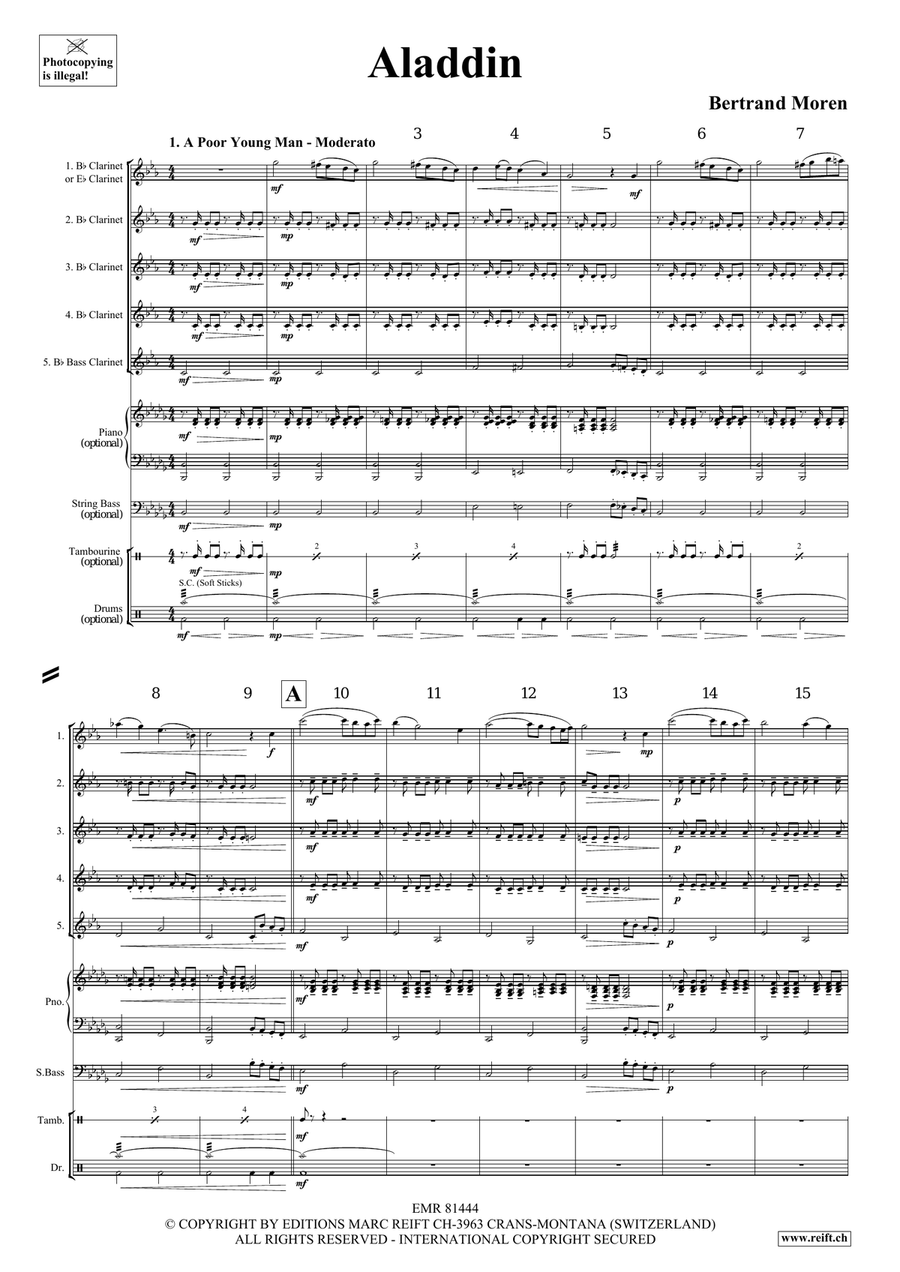 Aladdin Aladdin Clarinet Quintet scores gallery preview page 4