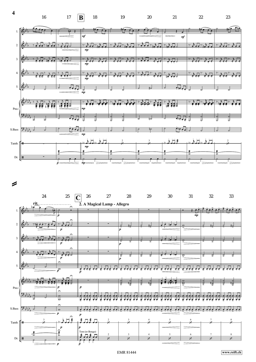 Aladdin Aladdin Clarinet Quintet scores gallery preview page 5