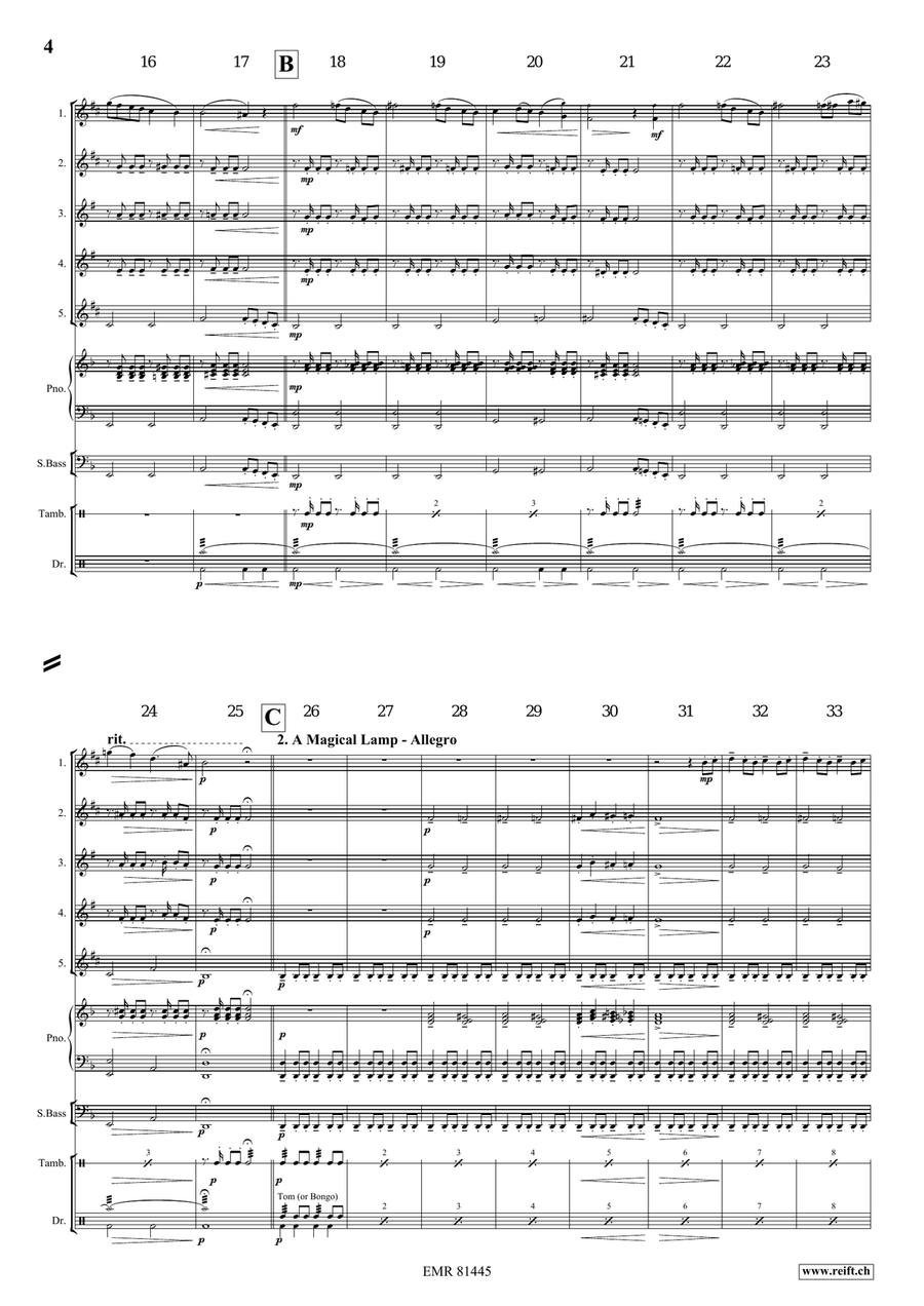 Aladdin Aladdin Saxophone Quintet scores gallery preview page 5