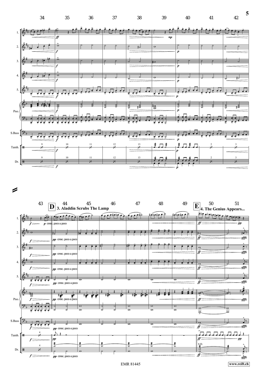 Aladdin Aladdin Saxophone Quintet scores gallery preview page 6