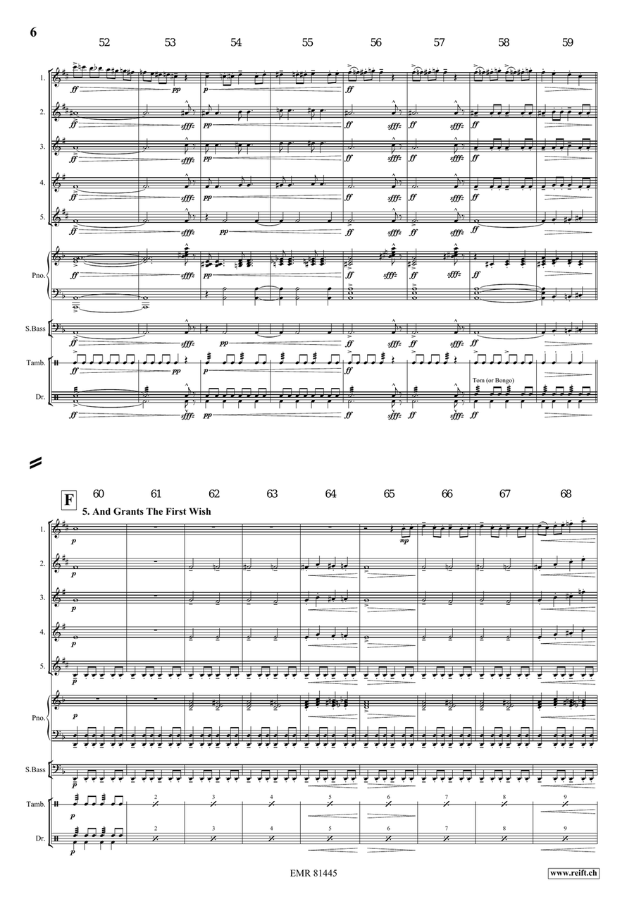 Aladdin Aladdin Saxophone Quintet scores gallery preview page 7