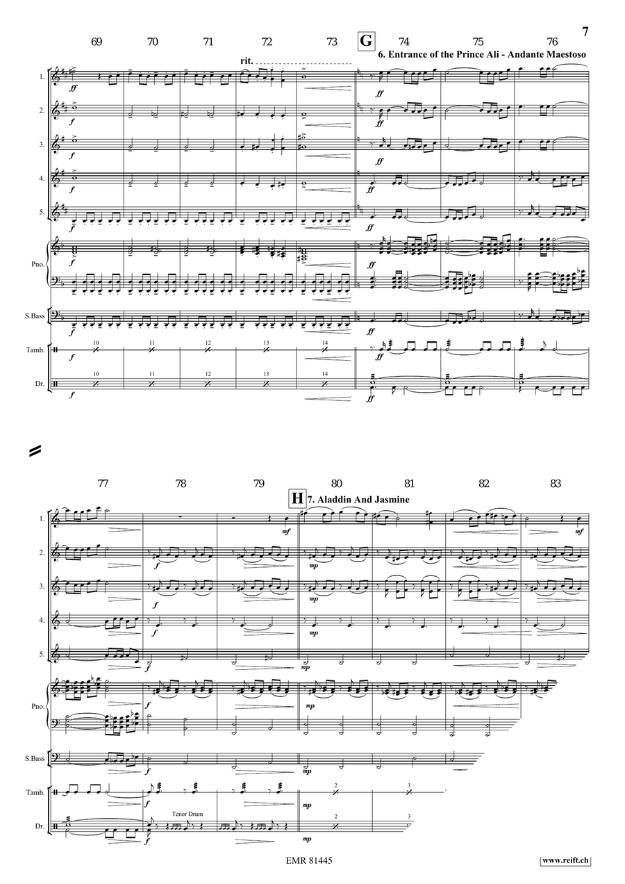 Aladdin Aladdin Saxophone Quintet scores gallery preview page 8