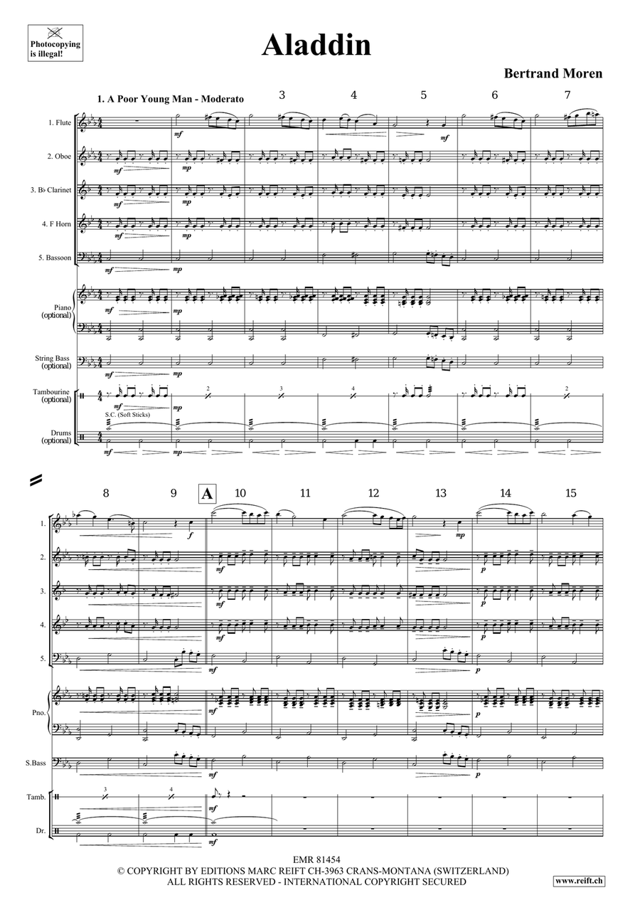 Aladdin Aladdin Woodwind Quintet scores gallery preview page 4