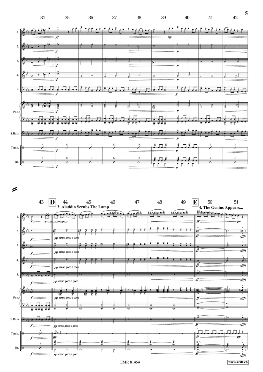 Aladdin Aladdin Woodwind Quintet scores gallery preview page 6