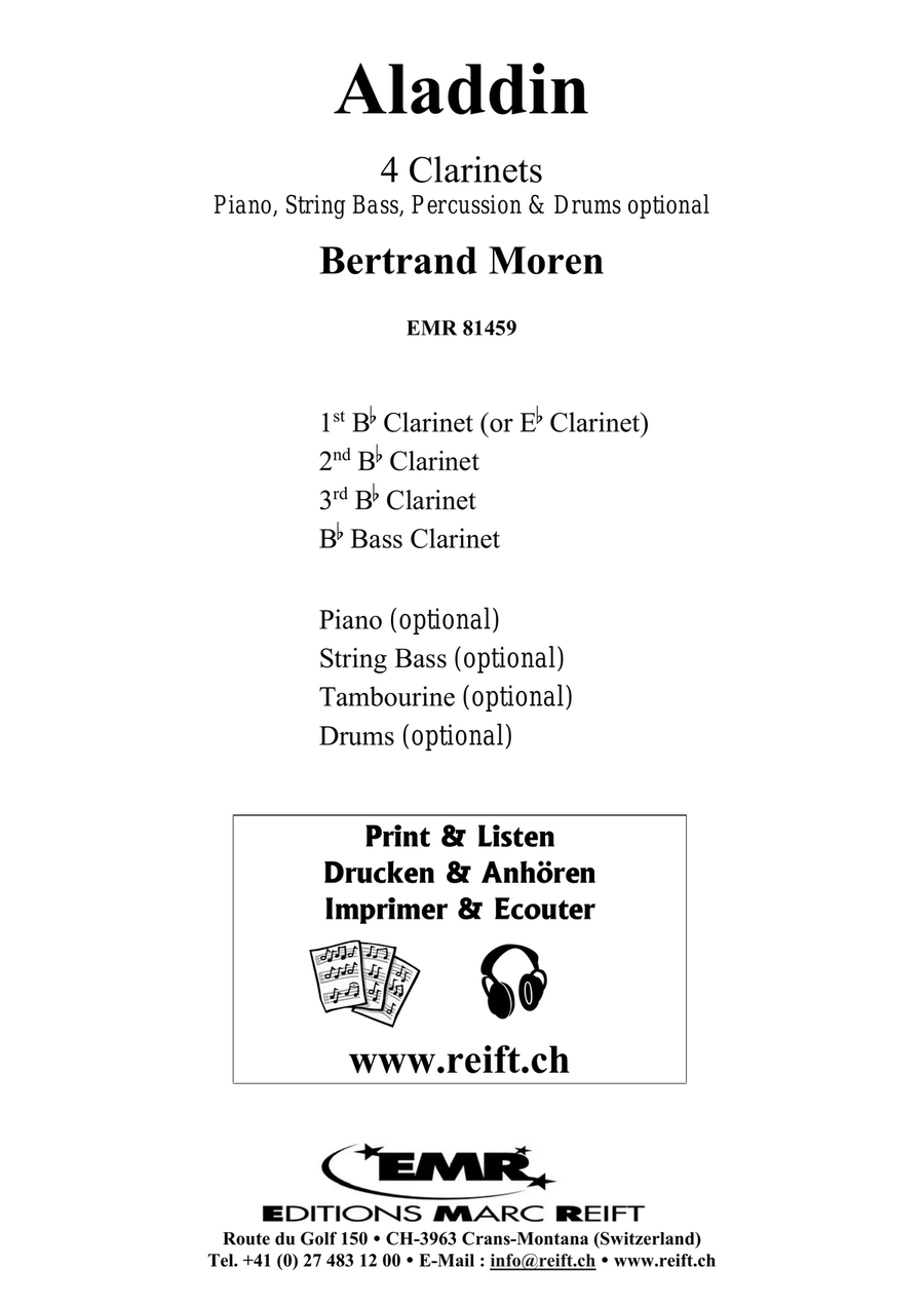 Aladdin Aladdin Clarinet Quartet scores gallery preview page 2