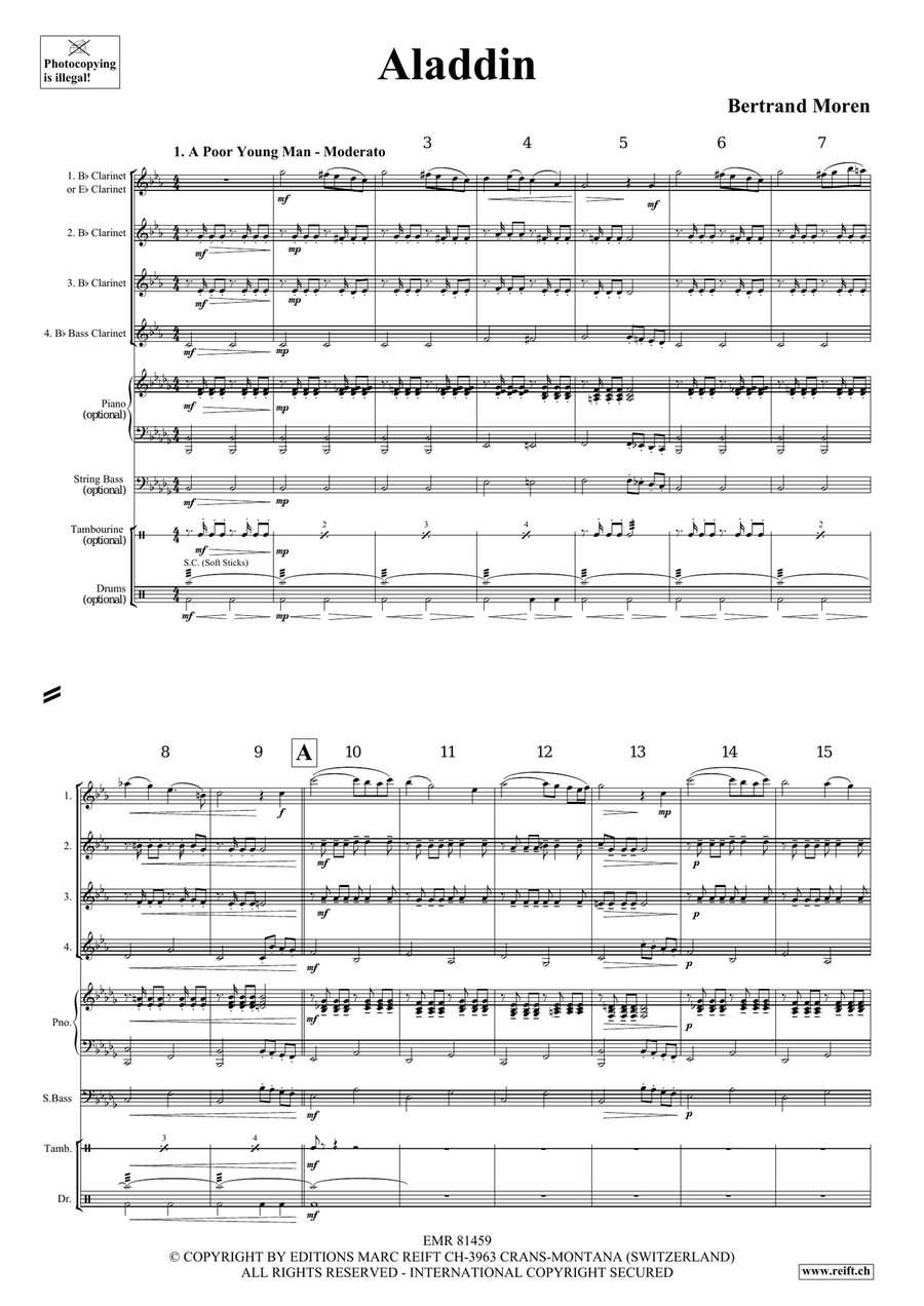 Aladdin Aladdin Clarinet Quartet scores gallery preview page 4