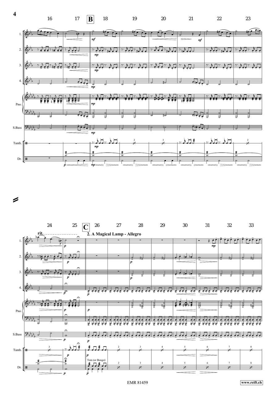 Aladdin Aladdin Clarinet Quartet scores gallery preview page 5