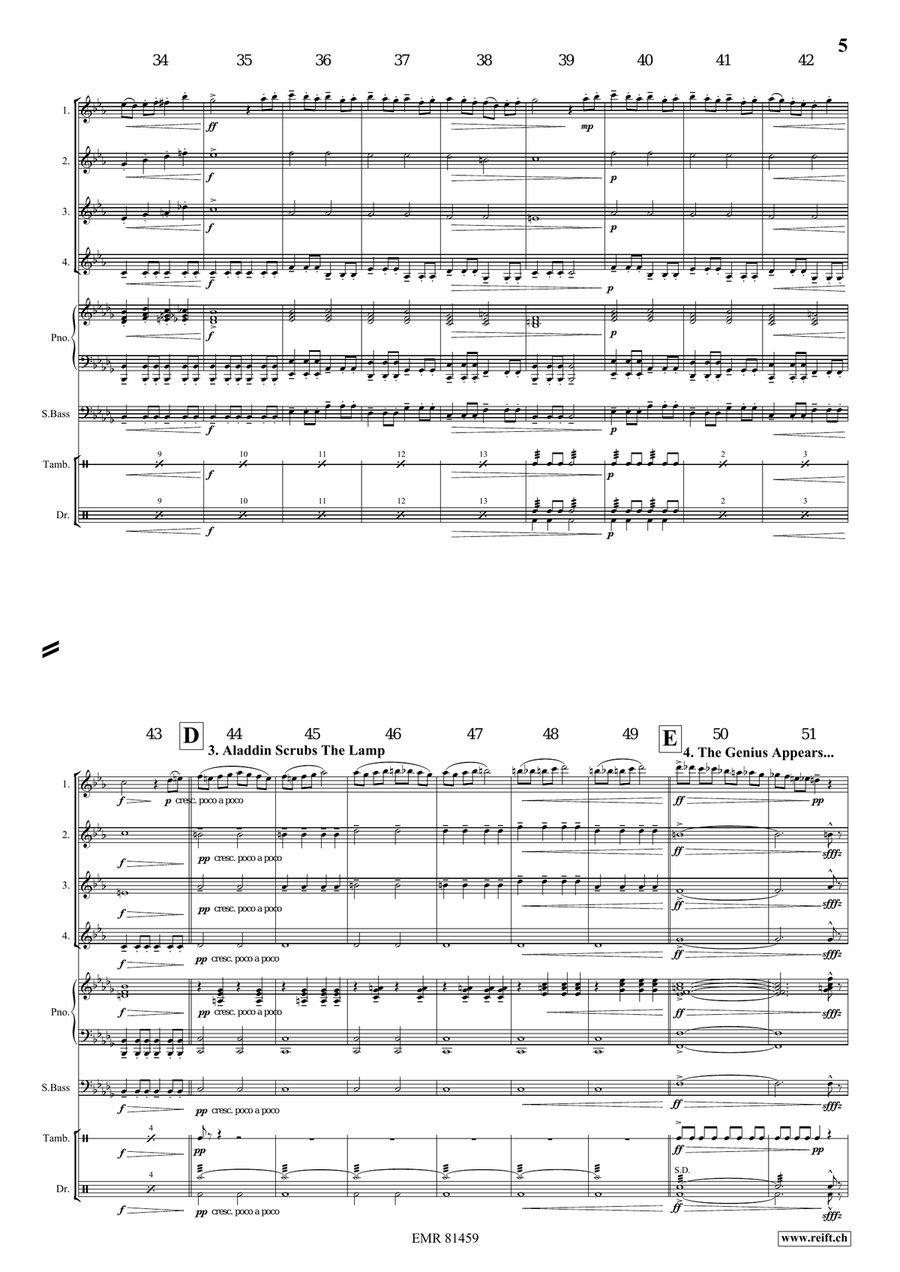 Aladdin Aladdin Clarinet Quartet scores gallery preview page 6