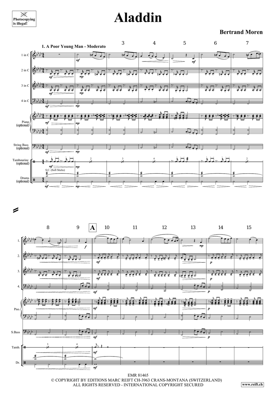 Aladdin Aladdin Woodwind Quartet scores gallery preview page 4