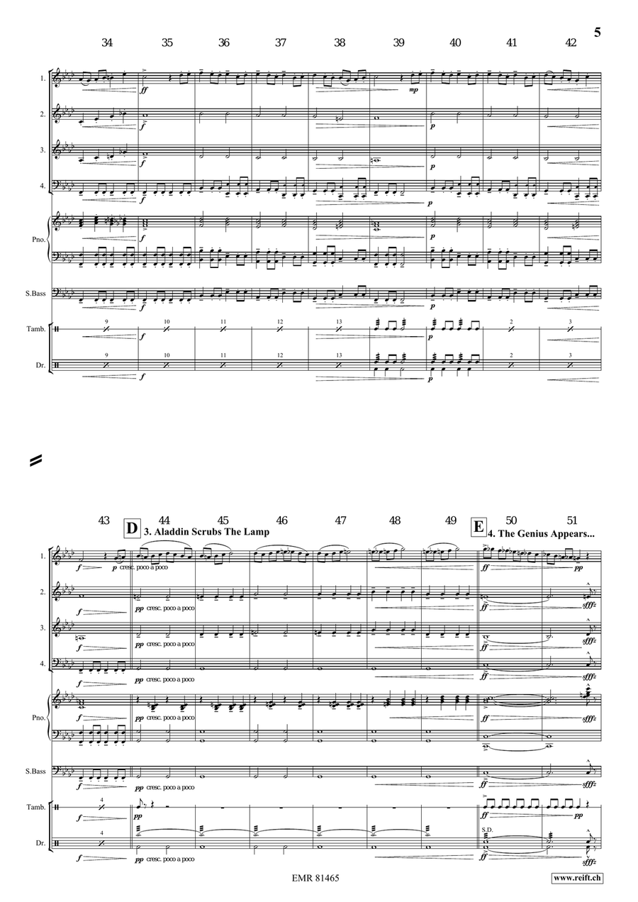 Aladdin Aladdin Woodwind Quartet scores gallery preview page 6