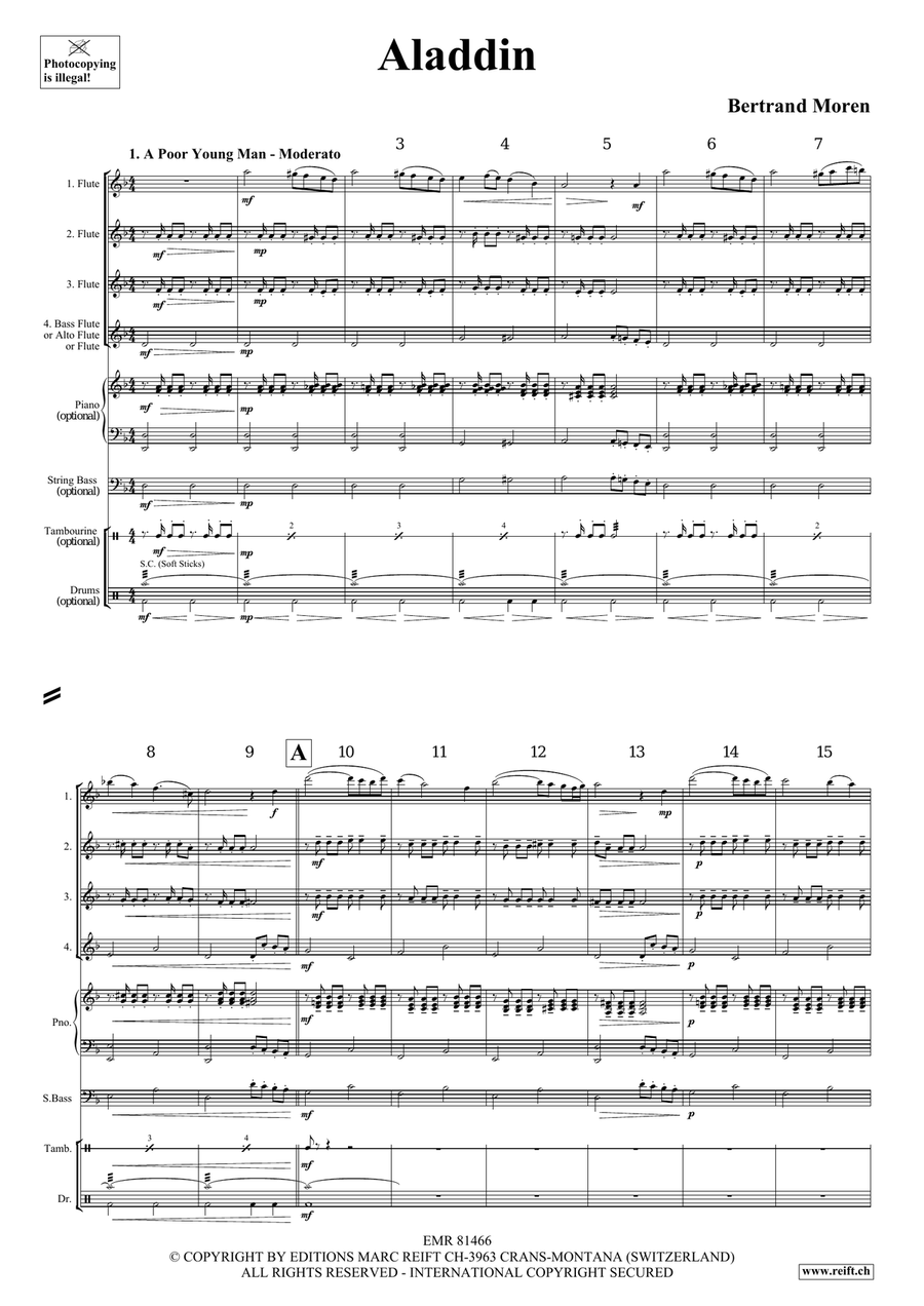 Aladdin Aladdin Flute Quartet scores gallery preview page 4