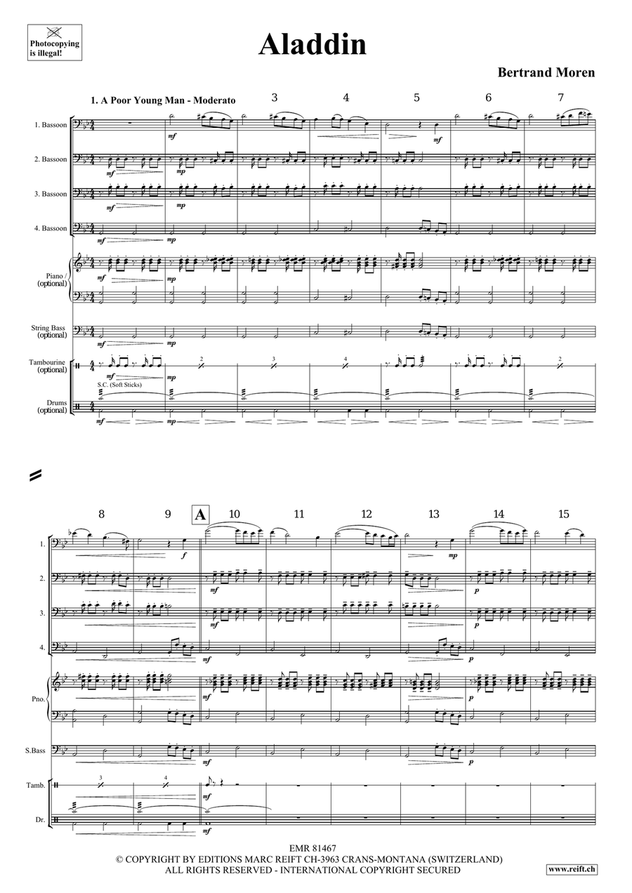 Aladdin Aladdin Bassoon Quartet scores gallery preview page 4