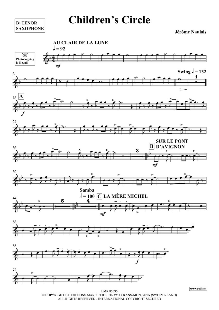 Children's Circle Tenor Saxophone scores gallery preview page 4