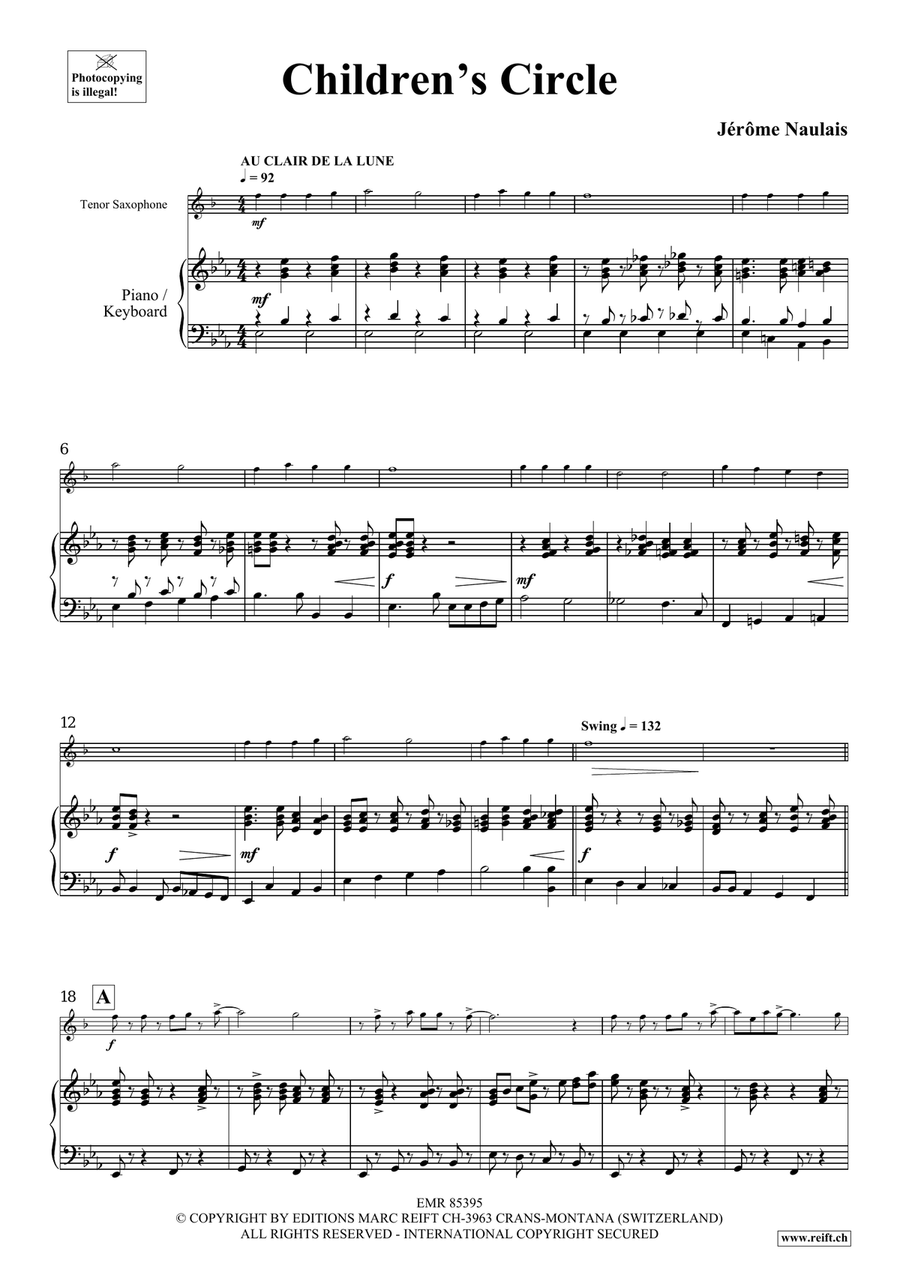 Children's Circle Tenor Saxophone scores gallery preview page 5