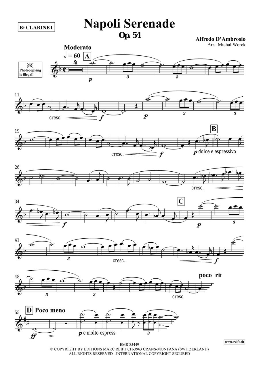 Napoli Serenade Napoli Serenade Clarinet Solo scores gallery preview page 3