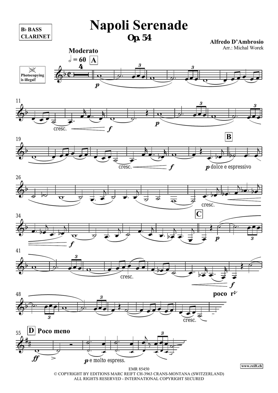 Napoli Serenade Napoli Serenade Bass Clarinet scores gallery preview page 3