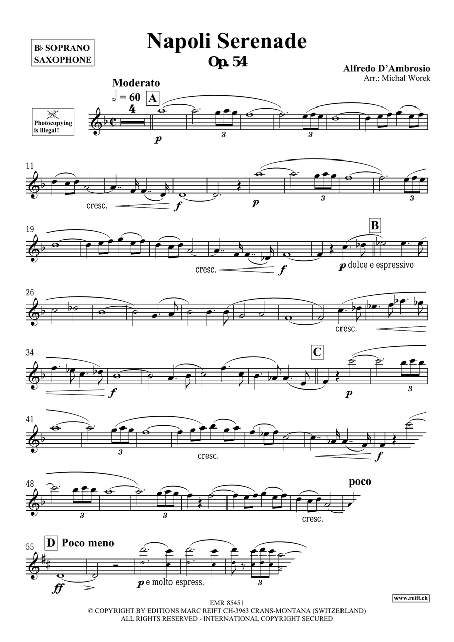 Napoli Serenade Napoli Serenade Soprano Saxophone scores gallery preview page 3