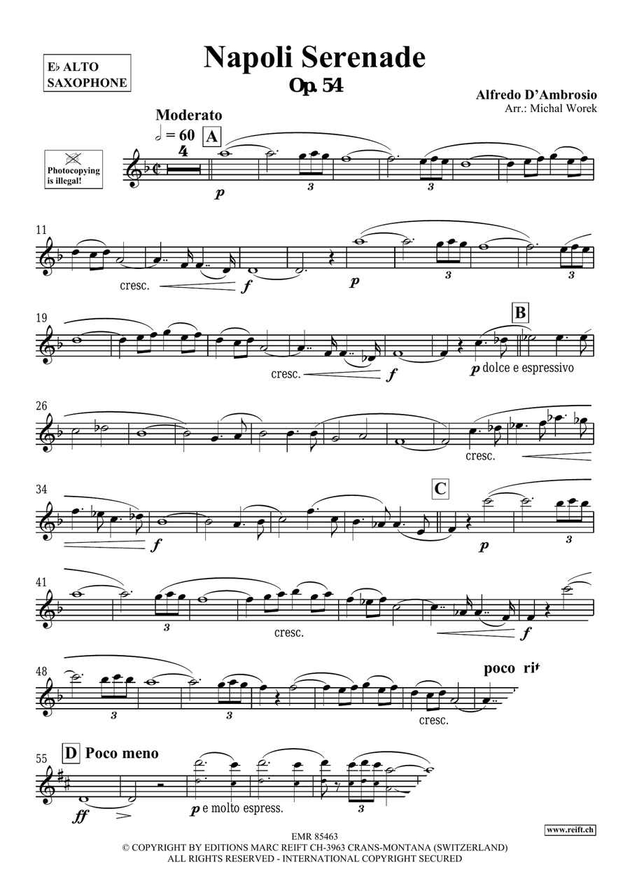 Napoli Serenade Napoli Serenade Alto Saxophone scores gallery preview page 3