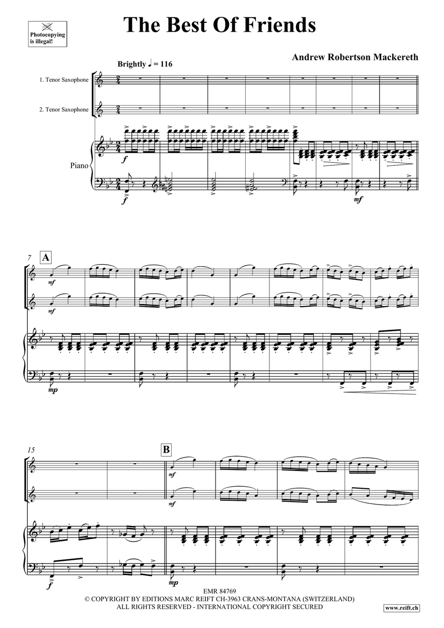 The Best Of Friends The Best Of Friends Tenor Saxophone scores gallery preview page 4